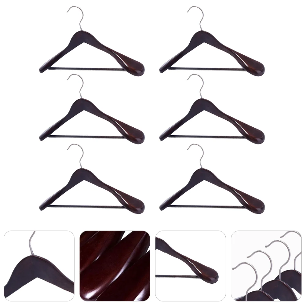 6Pcs Practical Retro Wooden Clothing Coat Hangers Anti-skid Clothes Hangers 
6Pcs Practical Retro Wooden Clothing Coat Hangers Anti-skid Clothes Hangers