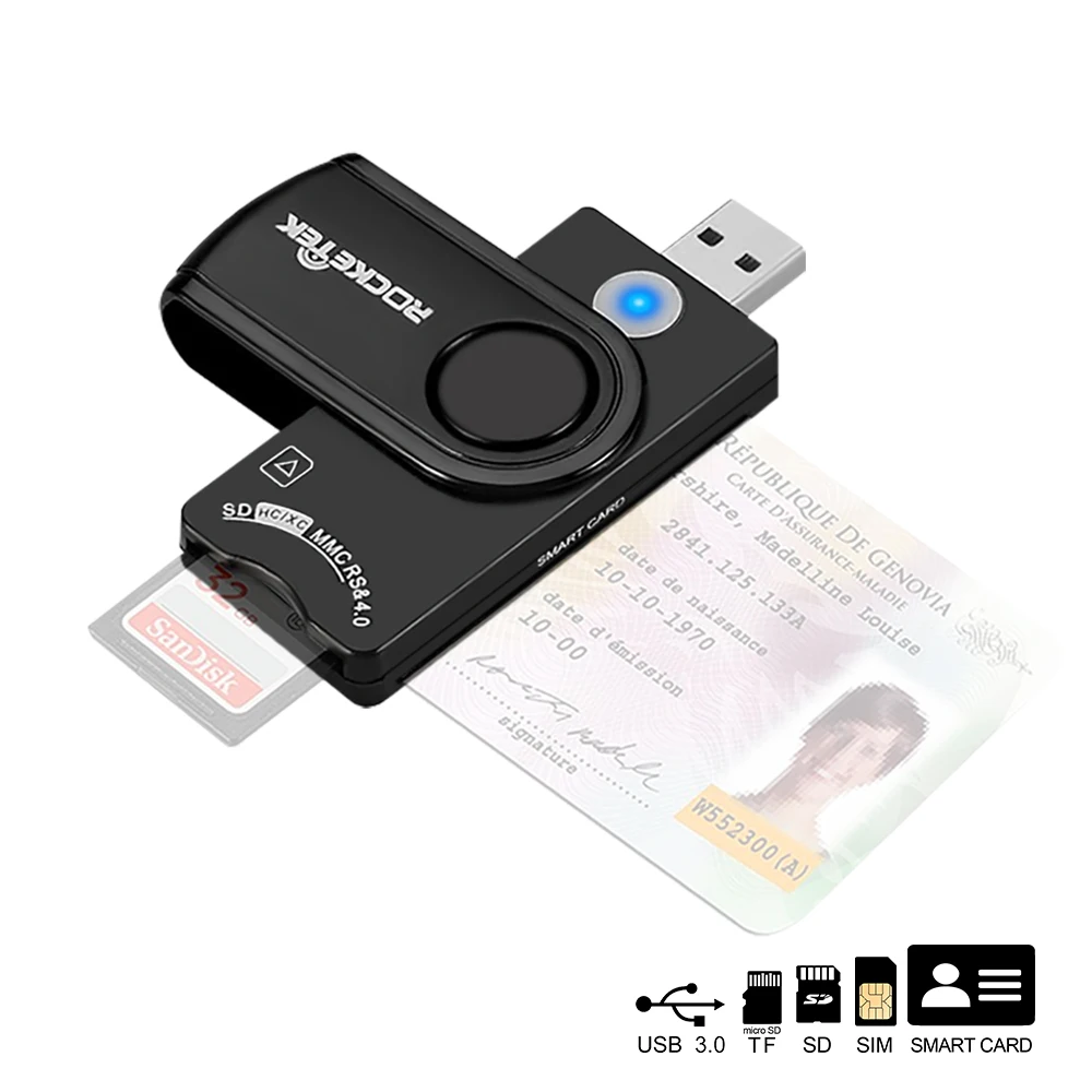 Rocketek All-in-One 3.0 Smart Card Reader SIM Phone Card SD TF Memory Card Multifunctional
Rocketek All-in-One 3.0 Smart Card Reader SIM Phone Card SD TF Memory Card Multifunctional