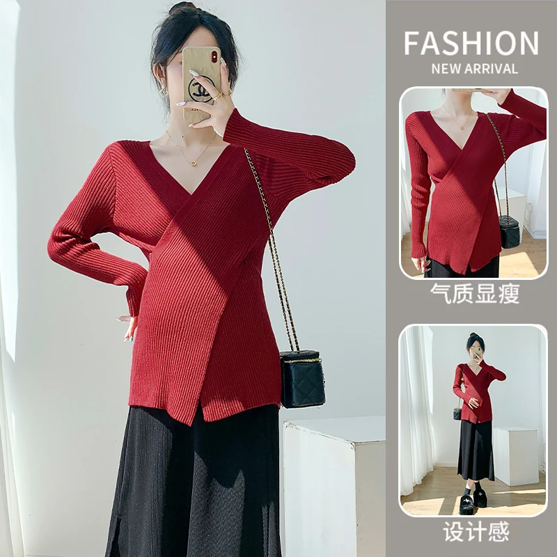 623# Autumn Winter Fashion Knitted Maternity Nursing Sweaters Across V neck Feeding Clothes A Line Slim Hot Pregnancy Postpartum
623# Autumn Winter Fashion Knitted Maternity Nursing Sweaters Across V neck Feeding Clothes A Line Slim Hot Pregnancy Postpartum
