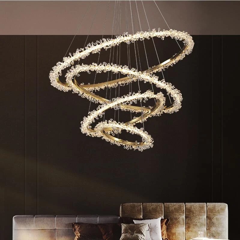Modern crystal chandelier ring minimalist Nordic living room decorated chandelier with black/gold duplex LED lighting
Modern crystal chandelier ring minimalist Nordic living room decorated chandelier with black/gold duplex LED lighting