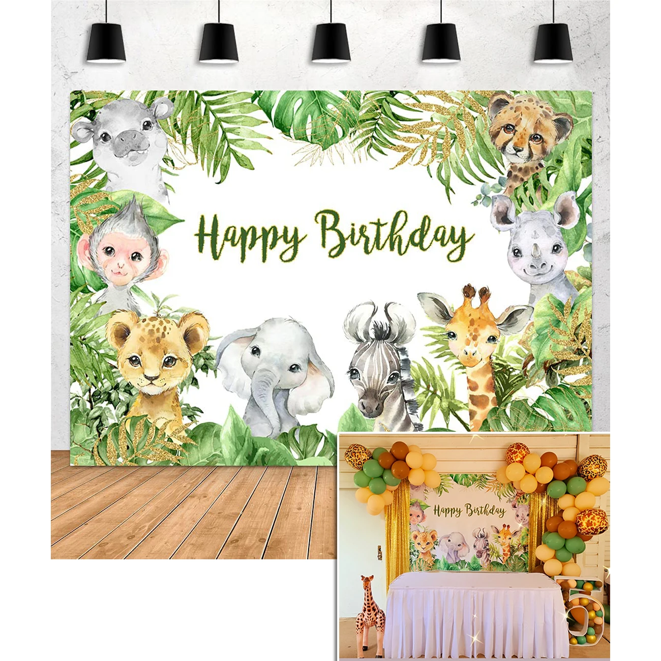 Safari Jungle Animals Backdrop Happy Birthday Tropical Green Leaves Baby Shower Girl Boy Photography Background Party Banner
Safari Jungle Animals Backdrop Happy Birthday Tropical Green Leaves Baby Shower Girl Boy Photography Background Party Banner