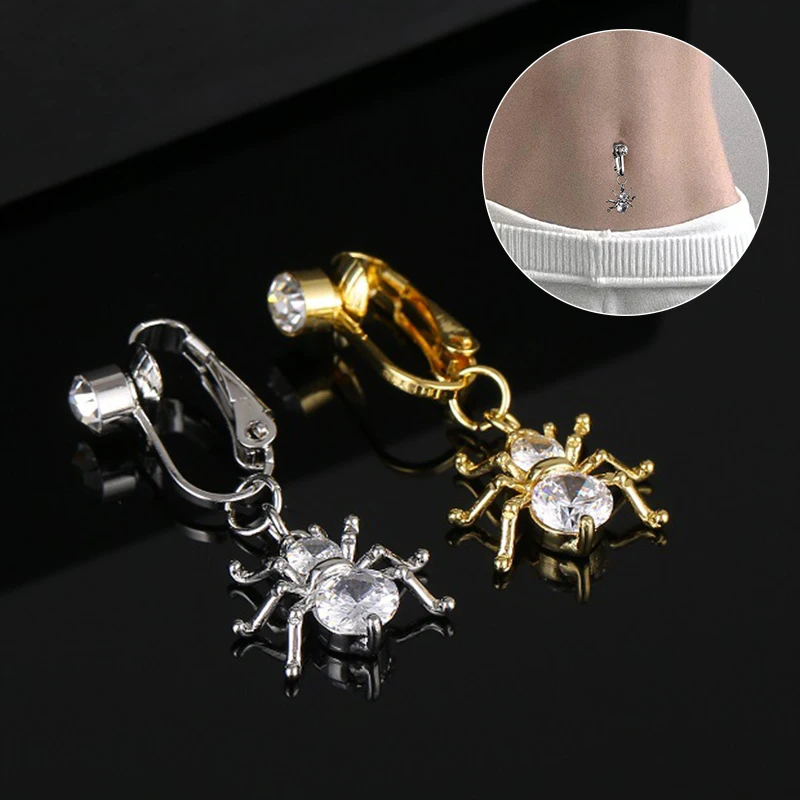 Sexy Belly Button Ring Free Punching Spider Fake Navel Ring Without Hole Copper Inlaid Zircon Pendant For Women Body Jewelry
Sexy Belly Button Ring Free Punching Spider Fake Navel Ring Without Hole Copper Inlaid Zircon Pendant For Women Body Jewelry