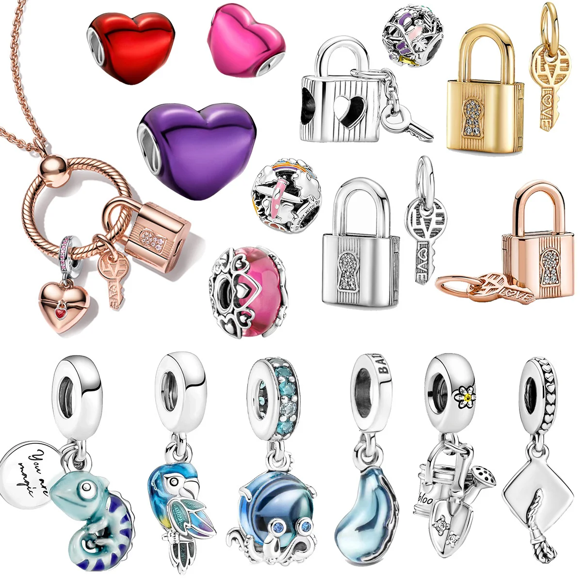 2022 New 925 Sterling Silver Lock Key Ladybug And Heart Charm Fit Original Bracelet Boutique Women Jewelry DIY
2022 New 925 Sterling Silver Lock Key Ladybug And Heart Charm Fit Original Bracelet Boutique Women Jewelry DIY