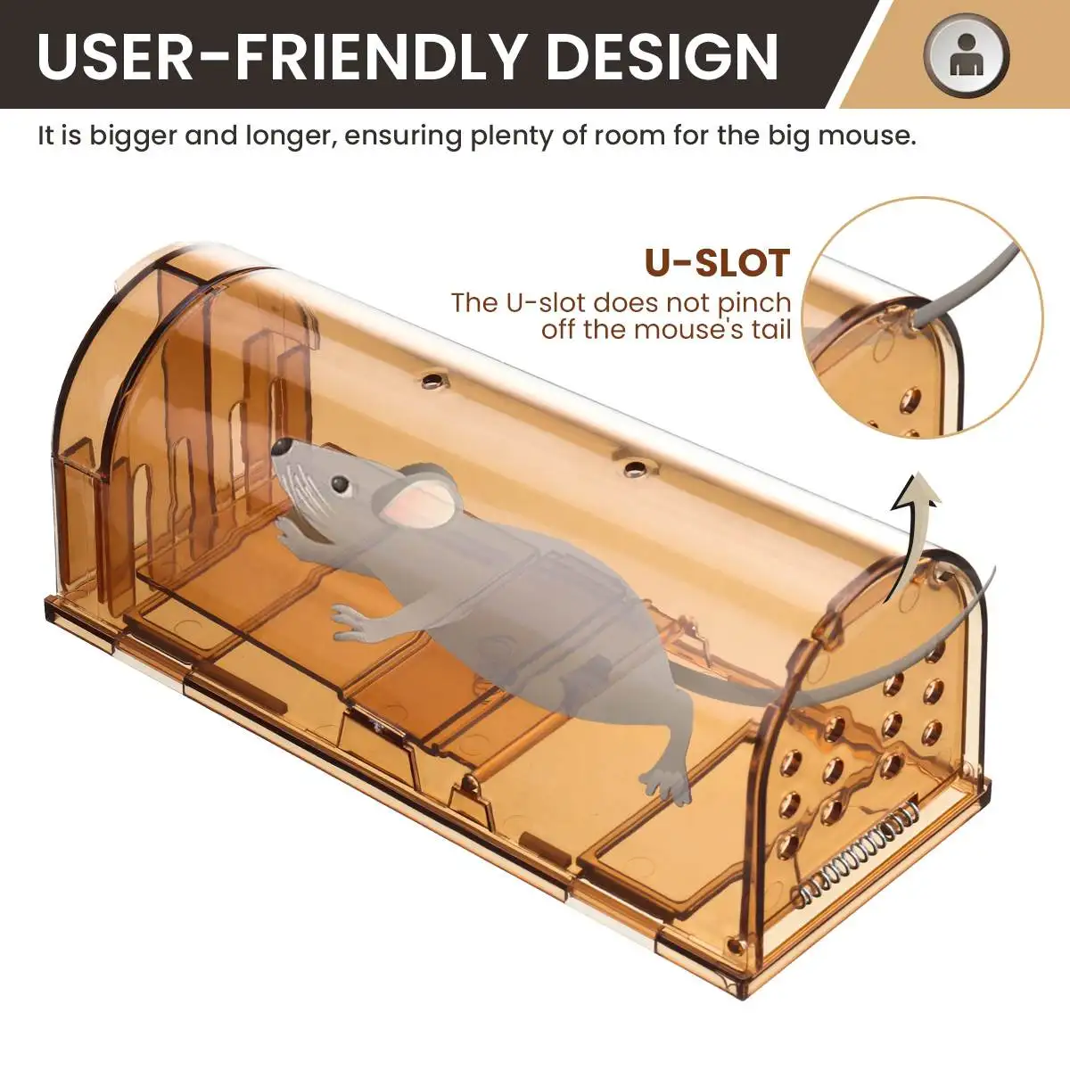 2Pcs Reusable Humane Indoor Outdoor Rat Trap Smart Self-locking Mousetrap Safe Firm Transparent Household Mouse Catcher
2Pcs Reusable Humane Indoor Outdoor Rat Trap Smart Self-locking Mousetrap Safe Firm Transparent Household Mouse Catcher
