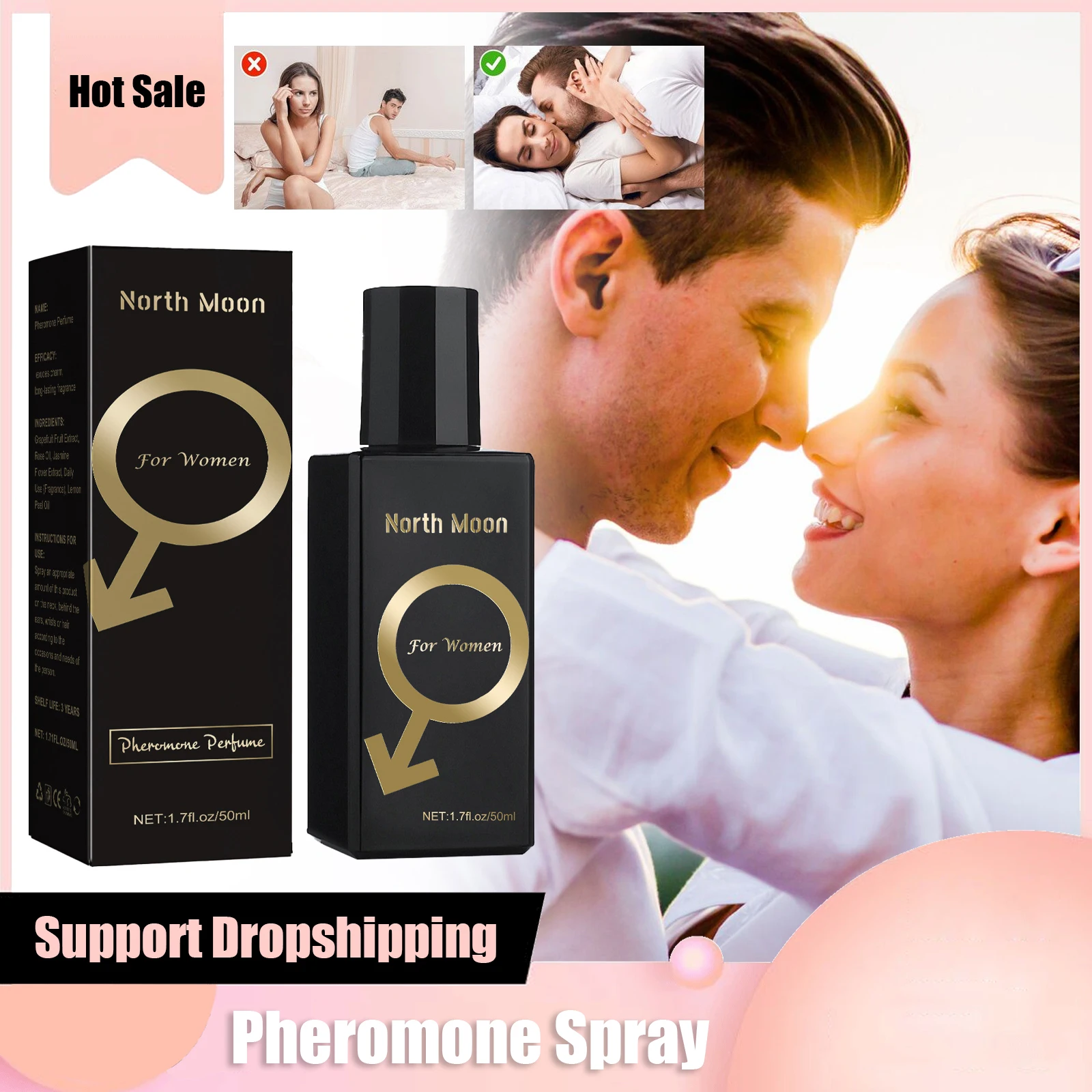 

Pheromones for Man To Attract Women Lasting Androstenone Pheromone Sexually Stimulating Fragrance Oil Flirting Seduction Spray