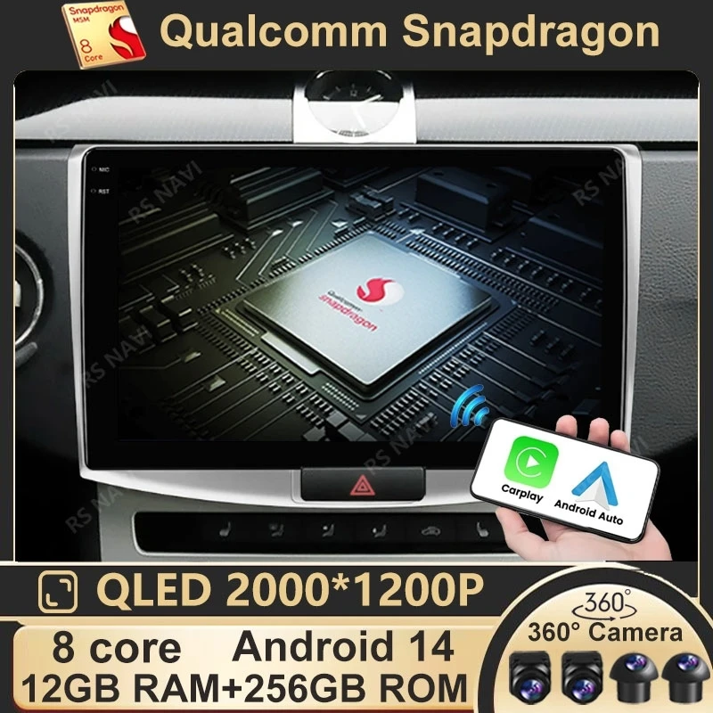 10 "Android 14 4G NET RDS автомобильный радиоприемник мультимедийный видеоплеер для VW