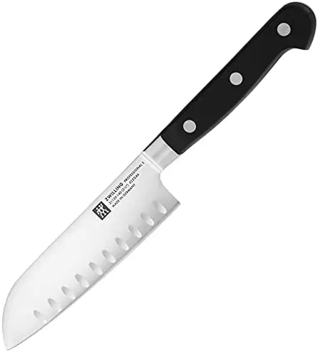 

S 7-inch -Sharp German Hollow Edge Santoku Knife, Company-Owned German Factory with Special Formula Steel perfected for almost