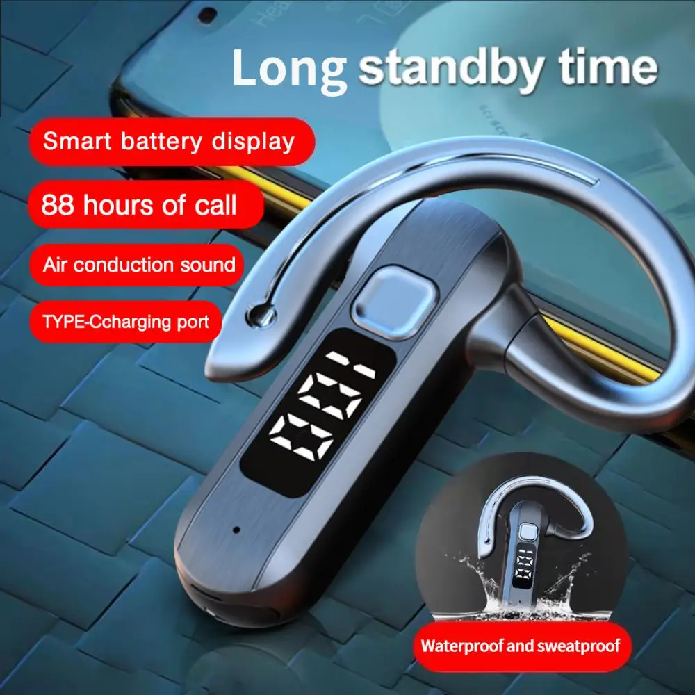 Bluetooth Earphone Air Conduction Anti-dropping Wireless Headphone Type-c Charging Led Power Digital Display Sports Headset
Bluetooth Earphone Air Conduction Anti-dropping Wireless Headphone Type-c Charging Led Power Digital Display Sports Headset