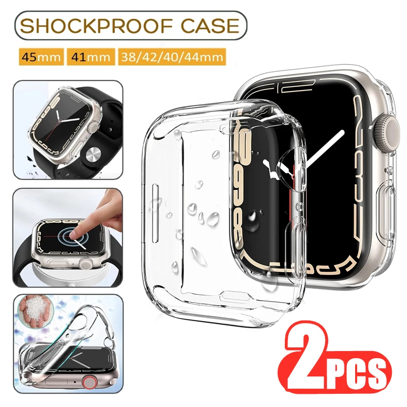 Full Cover Clear Case for Apple Watch 7 6 5 SE Screen Protectors 45mm 41 44 42 40 mm Soft Case for Iwatch Series 7 6 5 4 3 38mm
Full Cover Clear Case for Apple Watch 7 6 5 SE Screen Protectors 45mm 41 44 42 40 mm Soft Case for Iwatch Series 7 6 5 4 3 38mm