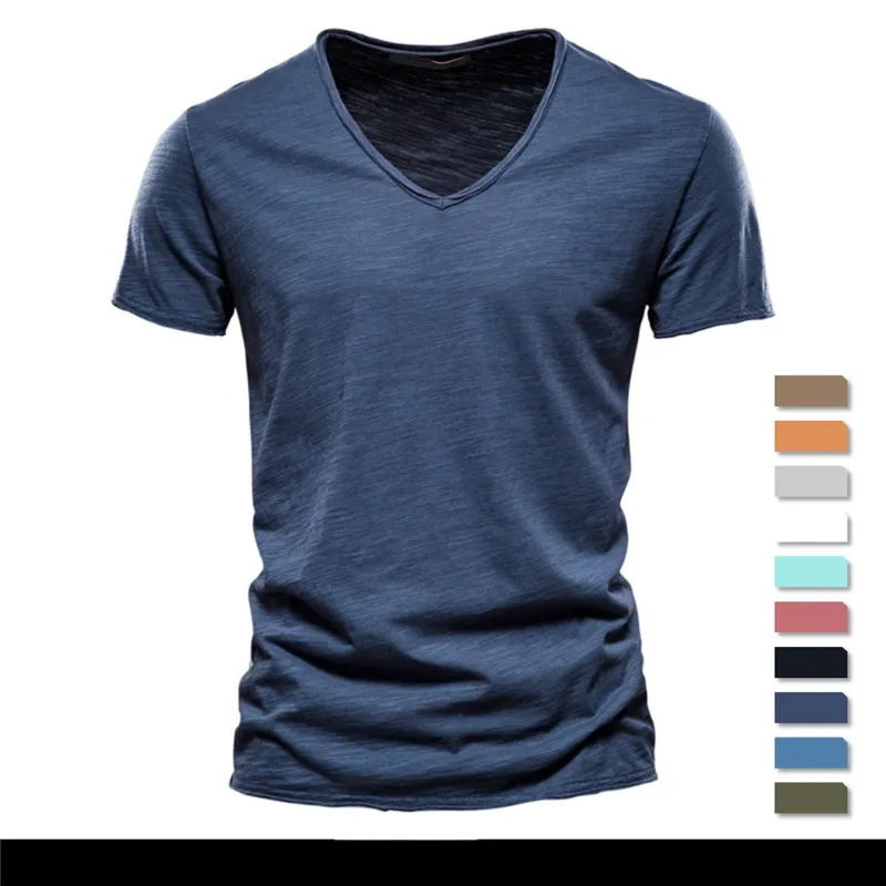 New Brand Quality 100% Cotton Men T-shirt V-neck Fashion Design Slim Fit T-shirts Male Tops Tees Short Sleeve T Shirt For Men
New Brand Quality 100% Cotton Men T-shirt V-neck Fashion Design Slim Fit T-shirts Male Tops Tees Short Sleeve T Shirt For Men