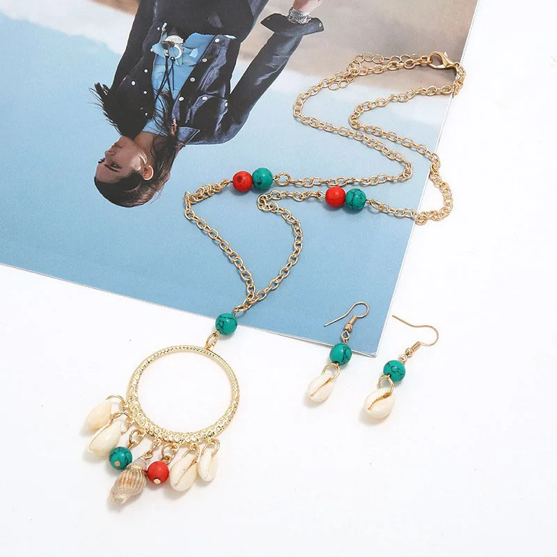 Summer Beach Jewelry Set Women Bohemia Shells Pendant Necklace Earrings Set Bijoux Femme Fashion Jewelry Accessories Wholesale
Summer Beach Jewelry Set Women Bohemia Shells Pendant Necklace Earrings Set Bijoux Femme Fashion Jewelry Accessories Wholesale