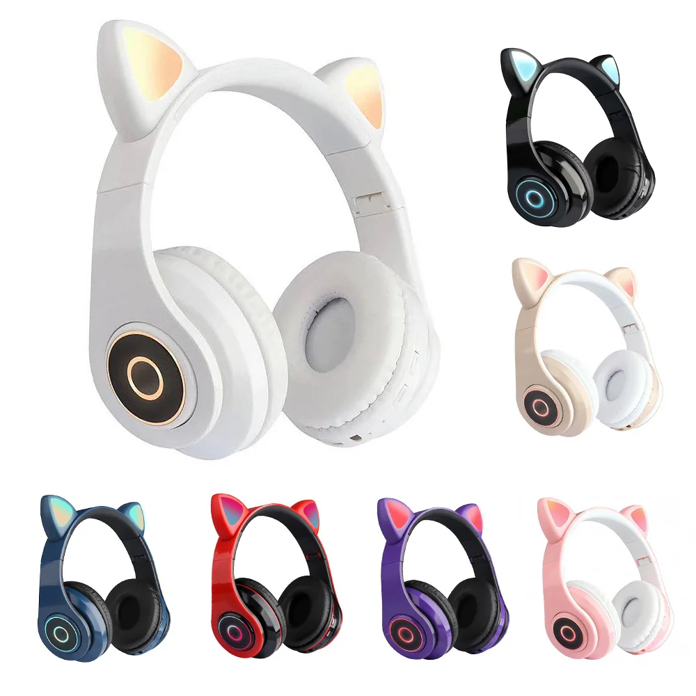 Wireless Cute Cat Ear Headset Bluetooth 5.0 Foldable Gaming Headphone with Flash RGB lights Earphone TF Card Play/Wired Mode
Wireless Cute Cat Ear Headset Bluetooth 5.0 Foldable Gaming Headphone with Flash RGB lights Earphone TF Card Play/Wired Mode