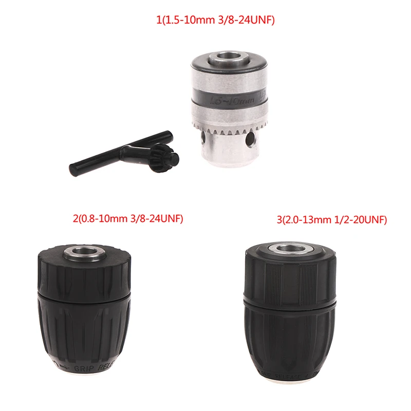 3/8-24UNF 0.8-10mm 2.0-13mm 1/2-20UNF Drill Chucks Impact Hammer Conversion Drill Bit Holder
3/8-24UNF 0.8-10mm 2.0-13mm 1/2-20UNF Drill Chucks Impact Hammer Conversion Drill Bit Holder