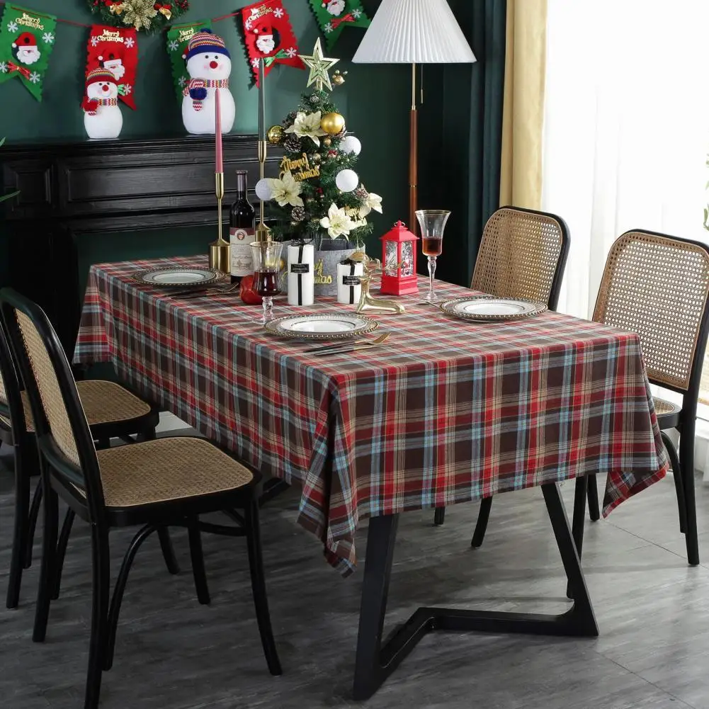 Christmas Style Good Woven Tablecloth Cotton Blend Beautiful Plaid Pattern Table Cover for Home 
Christmas Style Good Woven Tablecloth Cotton Blend Beautiful Plaid Pattern Table Cover for Home
