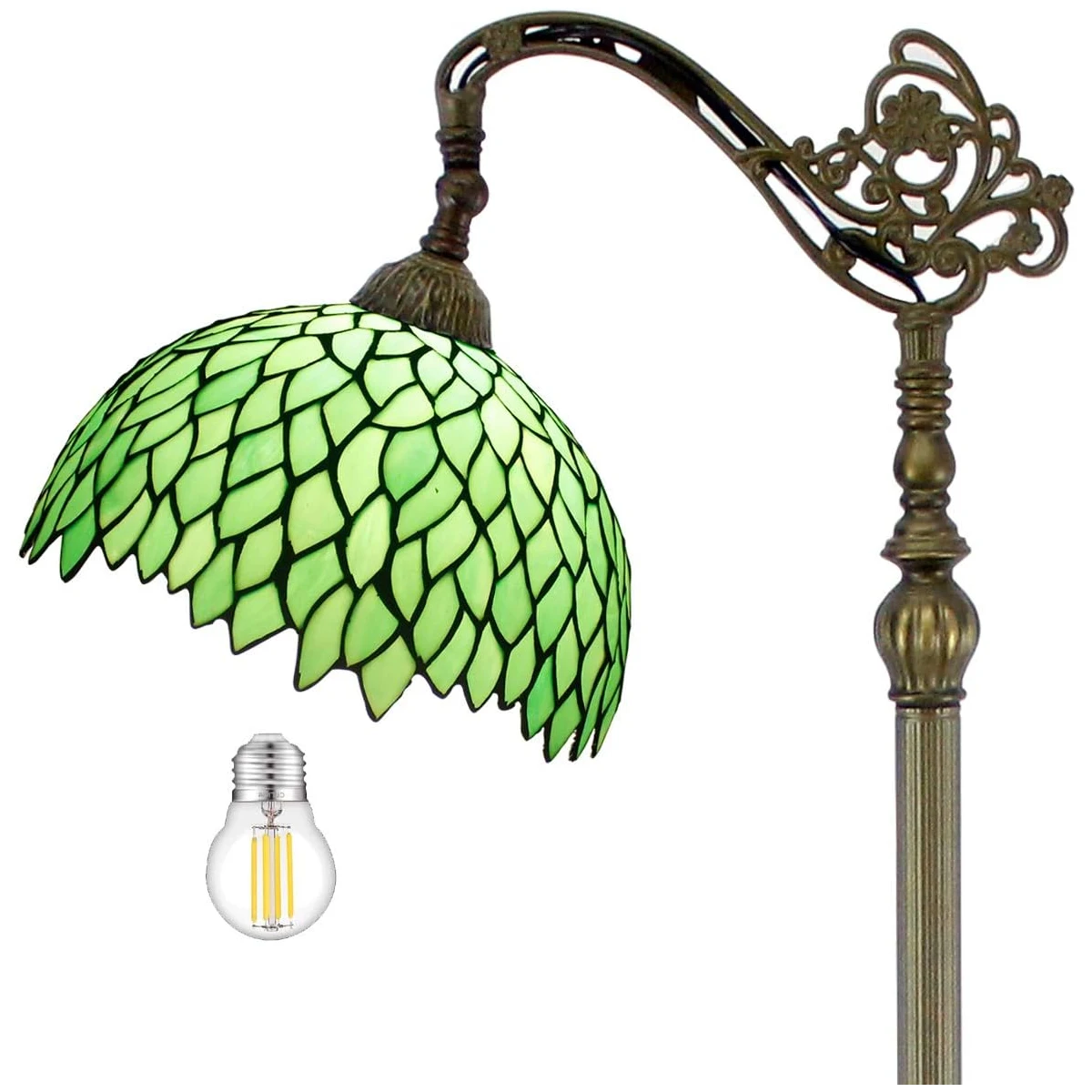 Напольная Лампа WERFACTORY Tiffany, зеленая Глициния, Витражная лампа, арочная лампа 12x18x64 дюйма 
Напольная Лампа WERFACTORY Tiffany, зеленая Глициния, Витражная лампа, арочная лампа 12x18x64 дюйма