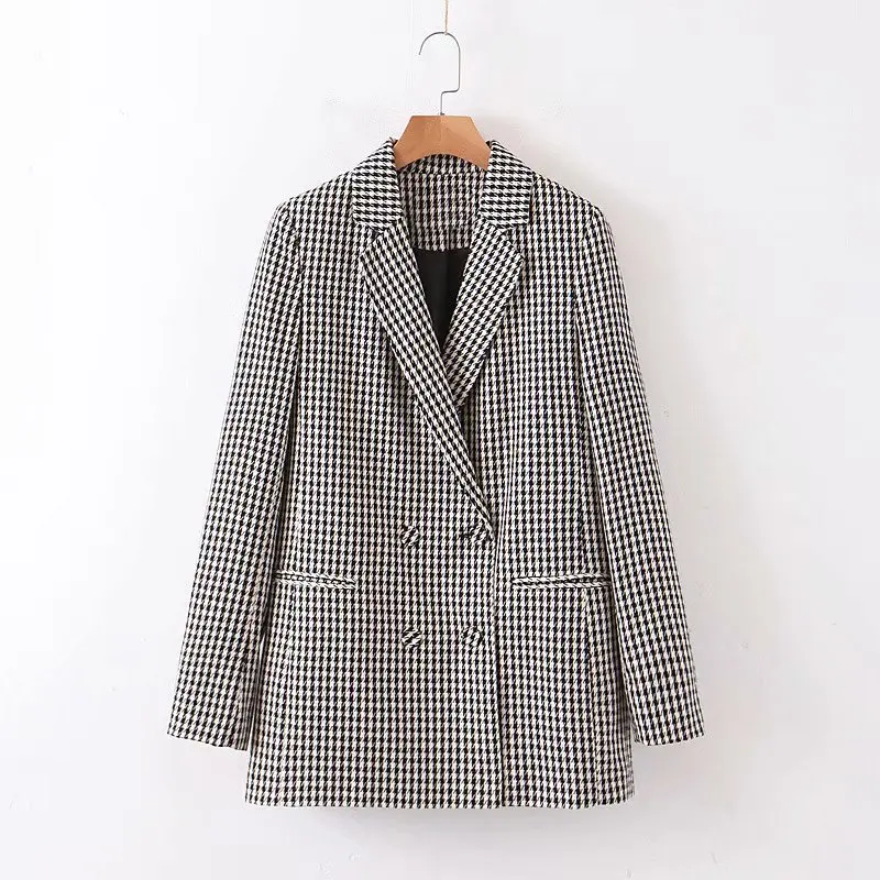 Однотонные шикарные офисные женские блейзеры с рисунком «гусиные лапки», элегантные стильные пальто, женский двубортный облегающий блейзер с длинным рукавом
Однотонные шикарные офисные женские блейзеры с рисунком «гусиные лапки», элегантные стильные пальто, женский двубортный облегающий блейзер с длинным рукавом