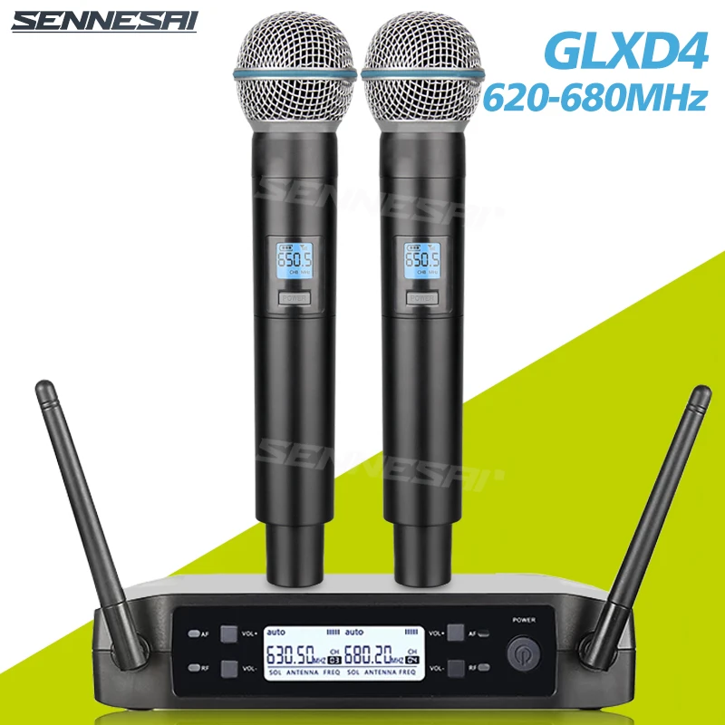 High Quality GLXD4 Wireless Microphone 2 Channels UHF Professional Mic Dynamic Handheld For Party Karaoke Church Show Meeting
High Quality GLXD4 Wireless Microphone 2 Channels UHF Professional Mic Dynamic Handheld For Party Karaoke Church Show Meeting