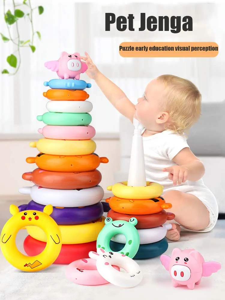 Colorful Stacking Toys Children's Puzzle Early Education Rainbow and Animal Rings To Improve Hand Skills Fine Motor Training
Colorful Stacking Toys Children's Puzzle Early Education Rainbow and Animal Rings To Improve Hand Skills Fine Motor Training