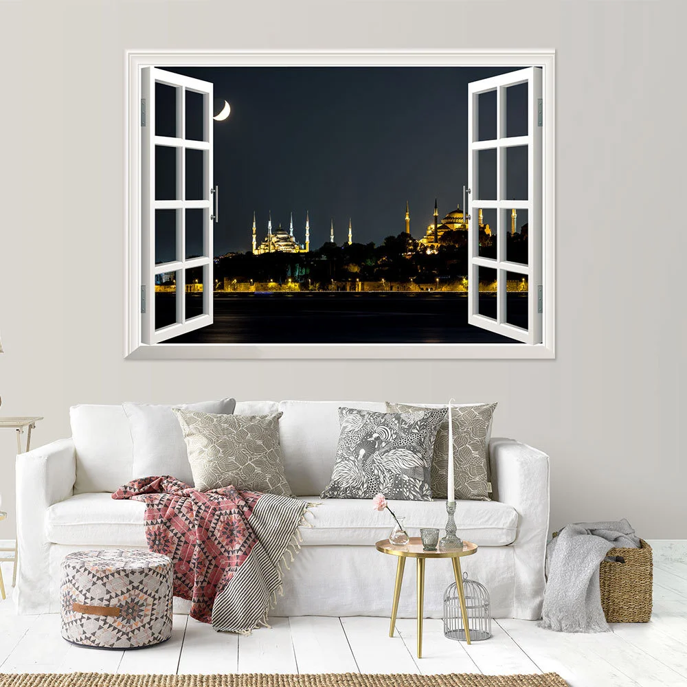 3d Stereo False Window Outside Scenery Muslim Living Room Bedroom Background DIY Waterproof Decorative Wall Stickers
3d Stereo False Window Outside Scenery Muslim Living Room Bedroom Background DIY Waterproof Decorative Wall Stickers