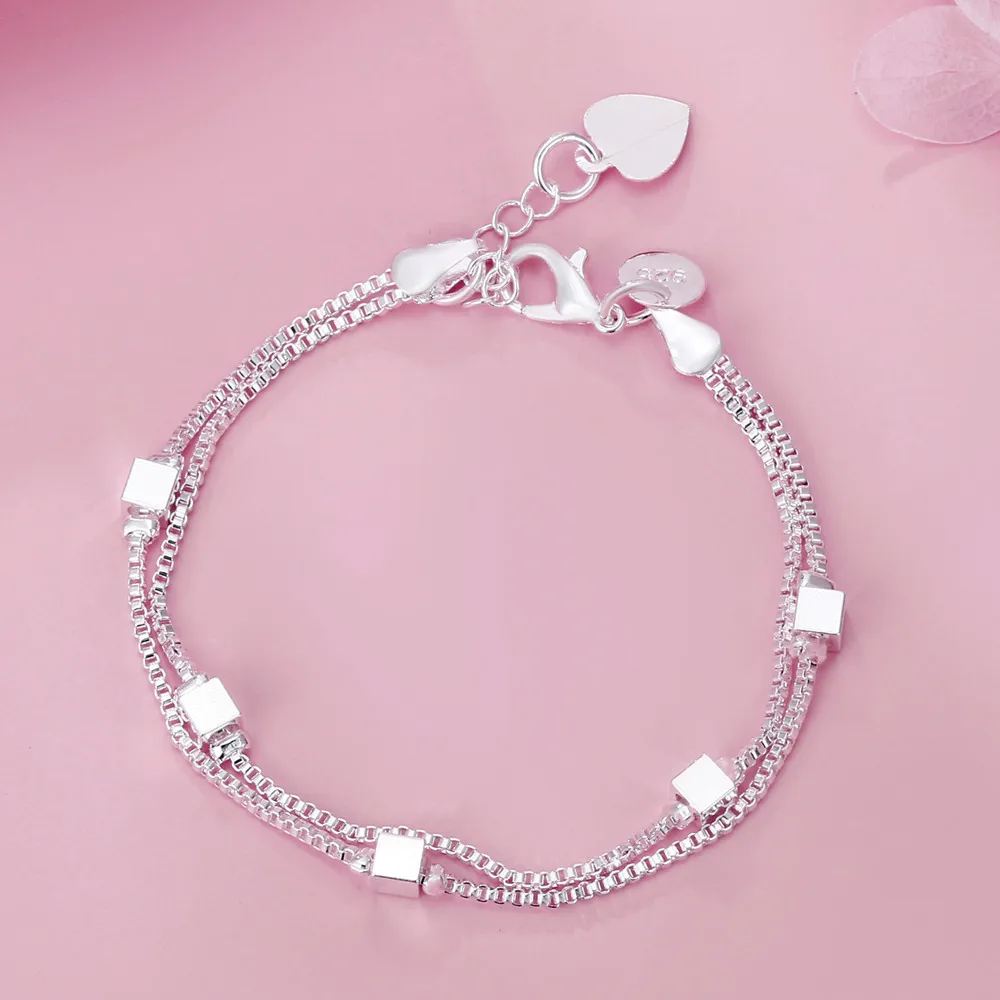 925 Sterling Silver Cube Chain Charm Bracelets For Women Luxury Designer jewelry Accessories 2022 Free Shipping Christmas GaaBou
925 Sterling Silver Cube Chain Charm Bracelets For Women Luxury Designer jewelry Accessories 2022 Free Shipping Christmas GaaBou