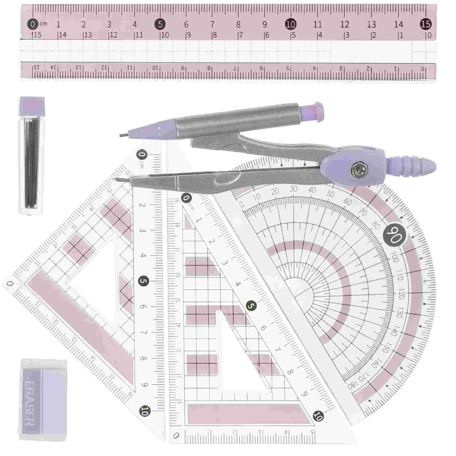 Ruler Set Compass Triangle Drawing Protractor Professional Geometry Plastic Measurement Tool Office Accessories Compasses
Ruler Set Compass Triangle Drawing Protractor Professional Geometry Plastic Measurement Tool Office Accessories Compasses