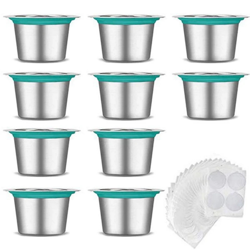 10 Pods 100 Seals Stainless Steel for Nespresso Refillable Capsulas Nespresso Coffee Capsule Pods Reusable(B)
10 Pods 100 Seals Stainless Steel for Nespresso Refillable Capsulas Nespresso Coffee Capsule Pods Reusable(B)