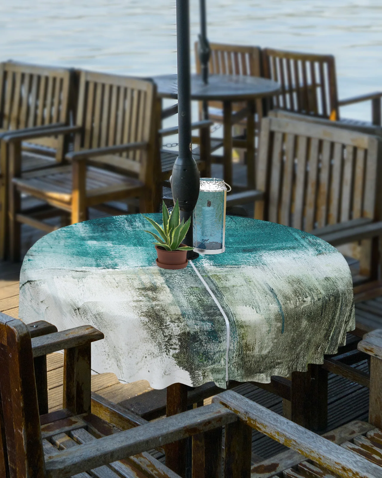 Abstract Art Ocean Oil Painting Style Outdoor Tablecloth with Umbrella Hole Zippered Waterproof Picnic Patio Round Table Cover
Abstract Art Ocean Oil Painting Style Outdoor Tablecloth with Umbrella Hole Zippered Waterproof Picnic Patio Round Table Cover