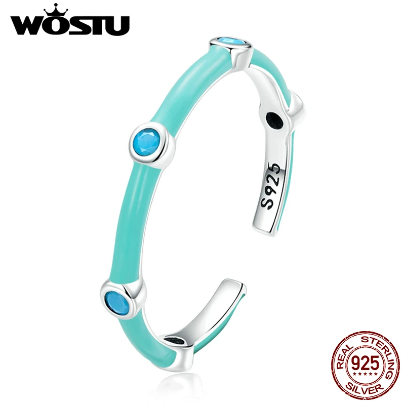 WOSTU 925 Sterling Sliver Mint Green Open Rings Turquoise Stones Adjustable Finger Simple Ring For Women Fashion Jewelry CQR813
WOSTU 925 Sterling Sliver Mint Green Open Rings Turquoise Stones Adjustable Finger Simple Ring For Women Fashion Jewelry CQR813