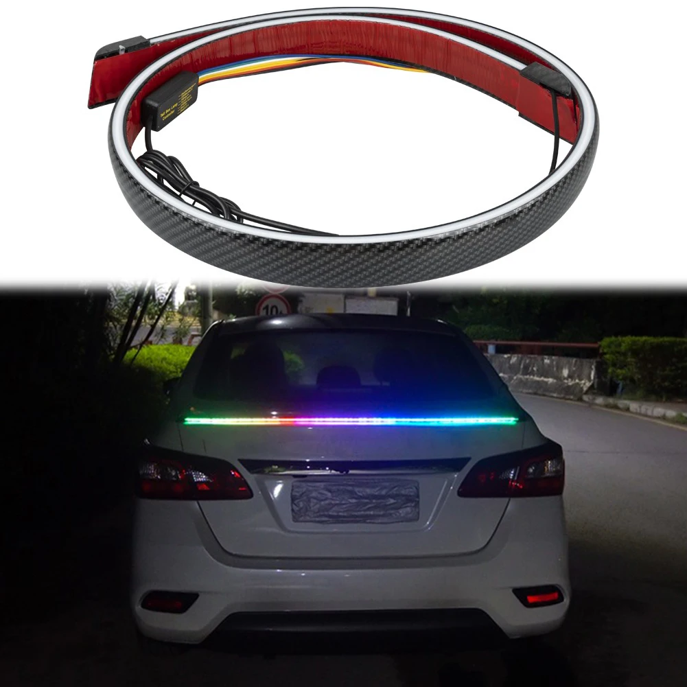 130cm LED Carbon Fiber Style Car Rear Trunk Lid Spoiler Tail Wing Light Colorful Car Accessories High-quality Brake Lights
130cm LED Carbon Fiber Style Car Rear Trunk Lid Spoiler Tail Wing Light Colorful Car Accessories High-quality Brake Lights