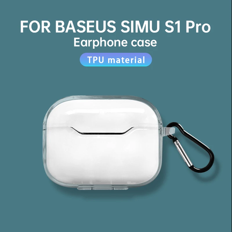 Clear Soft TPU Case For Baseus SIMU S1 Pro Protective Sleeve Bluetooth Earphone Case Charging Box Bags Anti-lost With Keychain
Clear Soft TPU Case For Baseus SIMU S1 Pro Protective Sleeve Bluetooth Earphone Case Charging Box Bags Anti-lost With Keychain