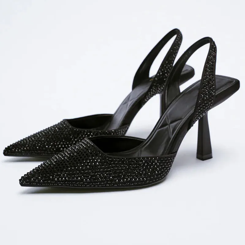 ZARZ 2022 Summer New Women Black Rhinestone Sexy Pump Shimmery Slingback Heeled Shoes Blue Gold Thin Heel Sandals Plus Size 41
ZARZ 2022 Summer New Women Black Rhinestone Sexy Pump Shimmery Slingback Heeled Shoes Blue Gold Thin Heel Sandals Plus Size 41