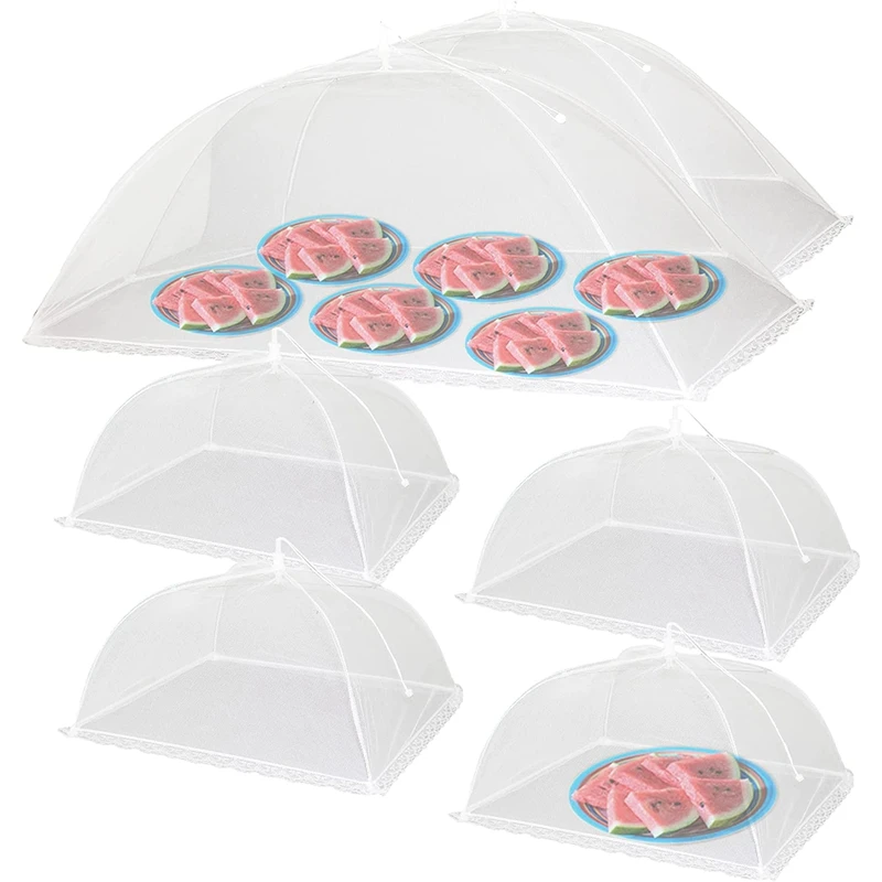 Mesh Food Cover Set,2 Jumbo(44X20inch)& 4 Large(17X17inch) -Up Food Tents/Food Covers,Reusable/Collapsible
Mesh Food Cover Set,2 Jumbo(44X20inch)& 4 Large(17X17inch) -Up Food Tents/Food Covers,Reusable/Collapsible