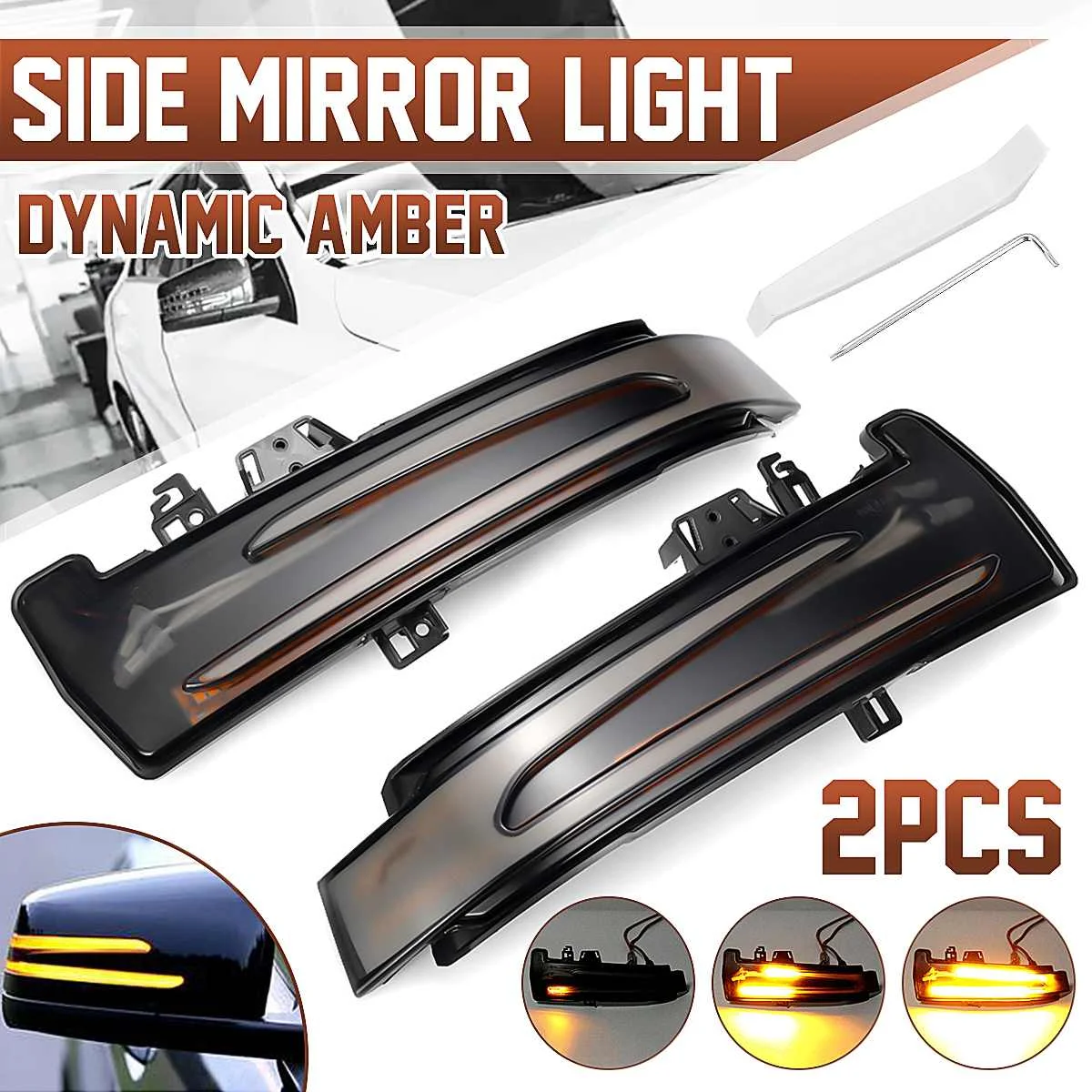 2pcs Dynamic Turn Signal LED Light Side Mirror Indicator For Mercedes Benz W204 CLA A B C E S GLA GLK CLS Class W176 W212
2pcs Dynamic Turn Signal LED Light Side Mirror Indicator For Mercedes Benz W204 CLA A B C E S GLA GLK CLS Class W176 W212