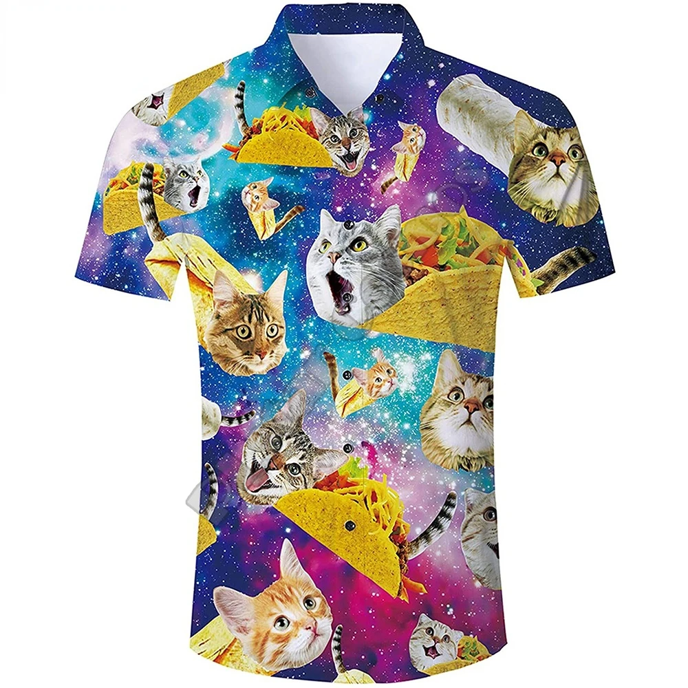 Summer Harajuku Short sleeve Shirts Funny Galaxy Taco Pizza Cat 3D Printed Hawaiian Shirt Mens Harajuku Casual Shirt Drop Ship
Summer Harajuku Short sleeve Shirts Funny Galaxy Taco Pizza Cat 3D Printed Hawaiian Shirt Mens Harajuku Casual Shirt Drop Ship