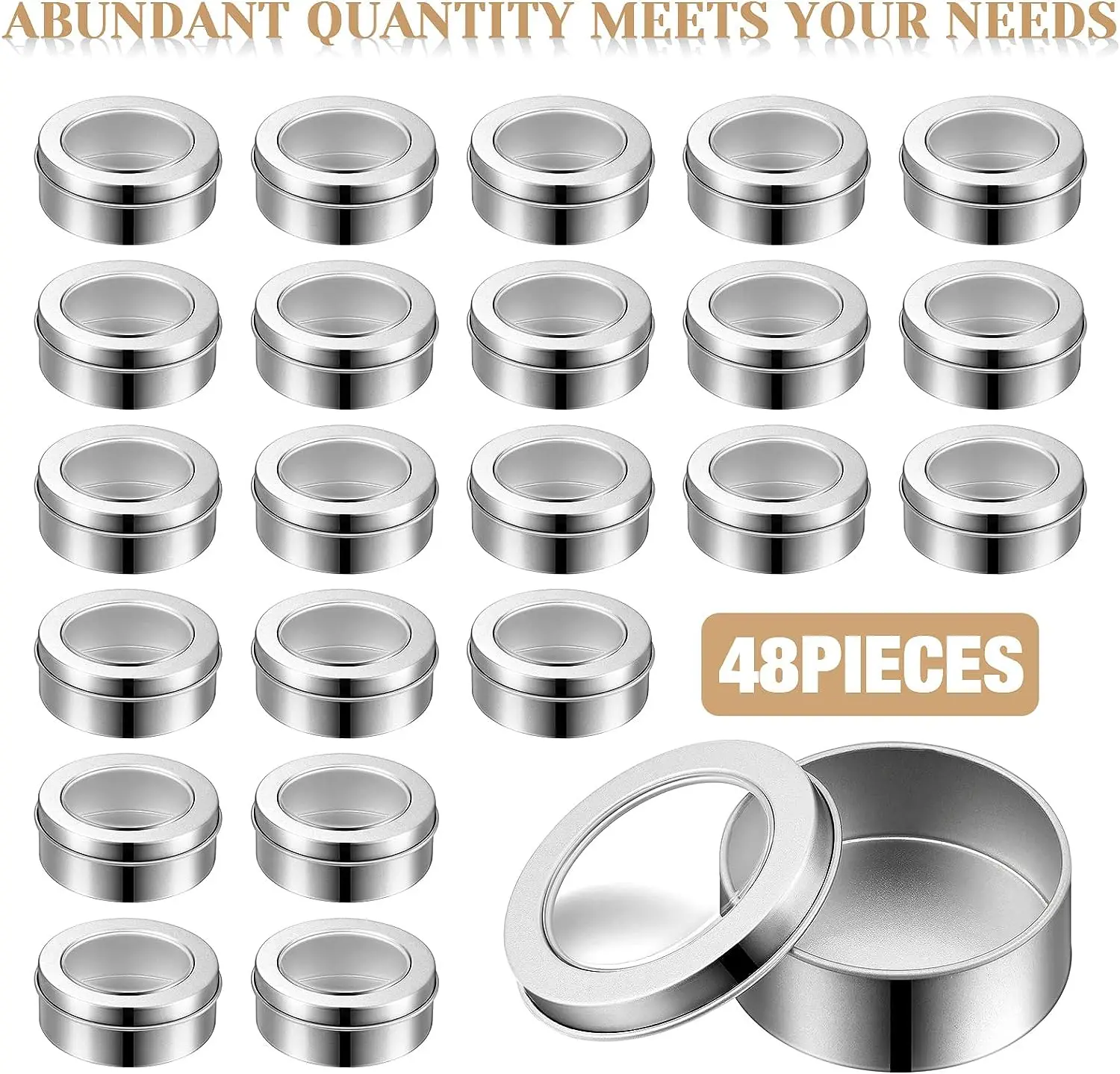 Ounce Metal Tin Cans Round Empty Container Salve Tins with Clear Screw Lid for Kitchen, Office, Candles, Candies (100 Pack)
Ounce Metal Tin Cans Round Empty Container Salve Tins with Clear Screw Lid for Kitchen, Office, Candles, Candies (100 Pack)