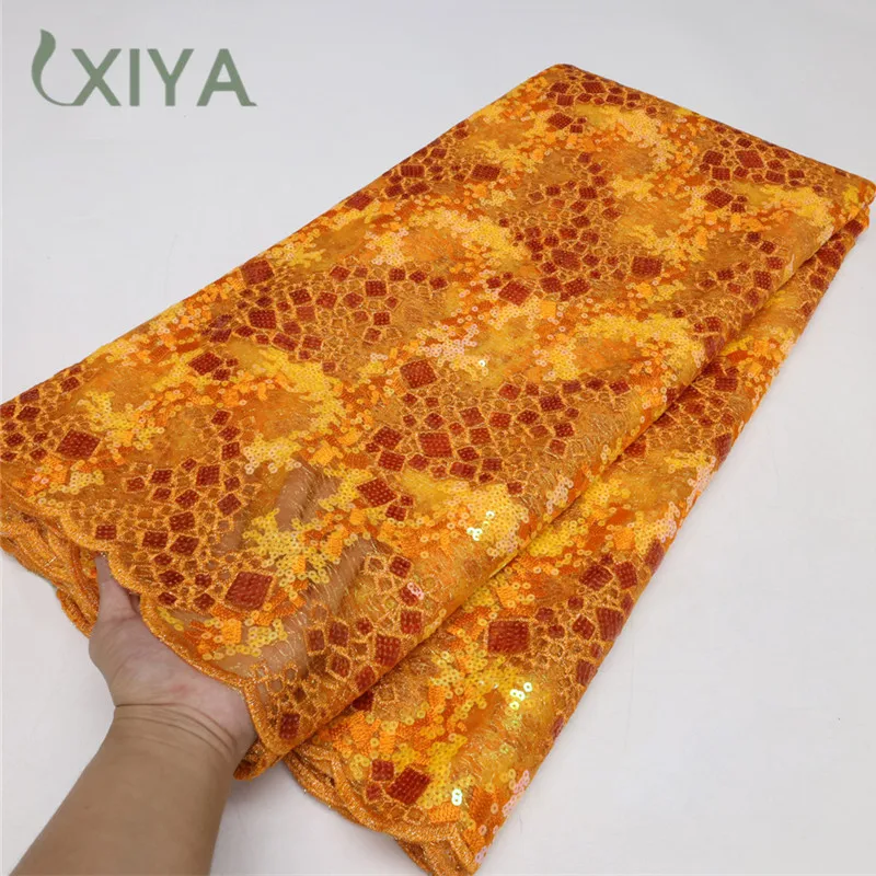 XIYA Orange Embroidery African Lace Fabric With Sequins 2023 High Quality Nigerian Guipure Cord Fabric Dress Material For Party
XIYA Orange Embroidery African Lace Fabric With Sequins 2023 High Quality Nigerian Guipure Cord Fabric Dress Material For Party