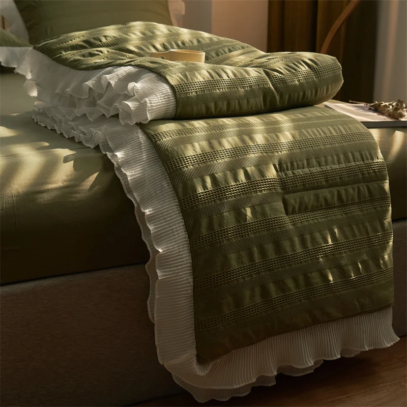 

Лесное Зеленое одеяло, роскошное Королевское одеяло, высококачественное весенне-летнее одеяло, мягкое удобное тонкое одеяло с механической стиркой