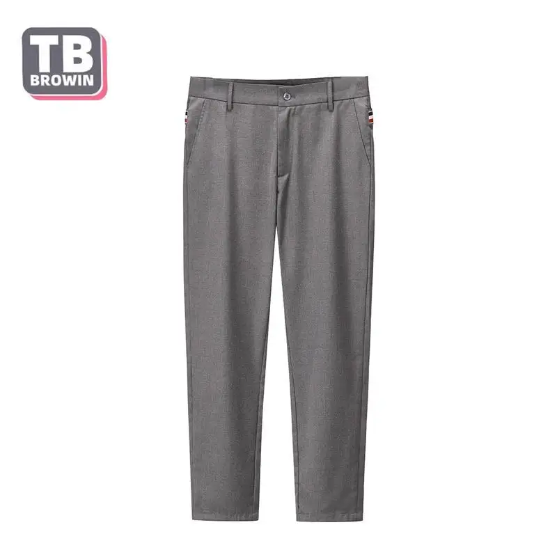 

Мужские костюмные брюки Tb Browin Thom, Классические деловые повседневные брюки в полоску в Корейском стиле, приталенные деловые брюки, не требующие глажки