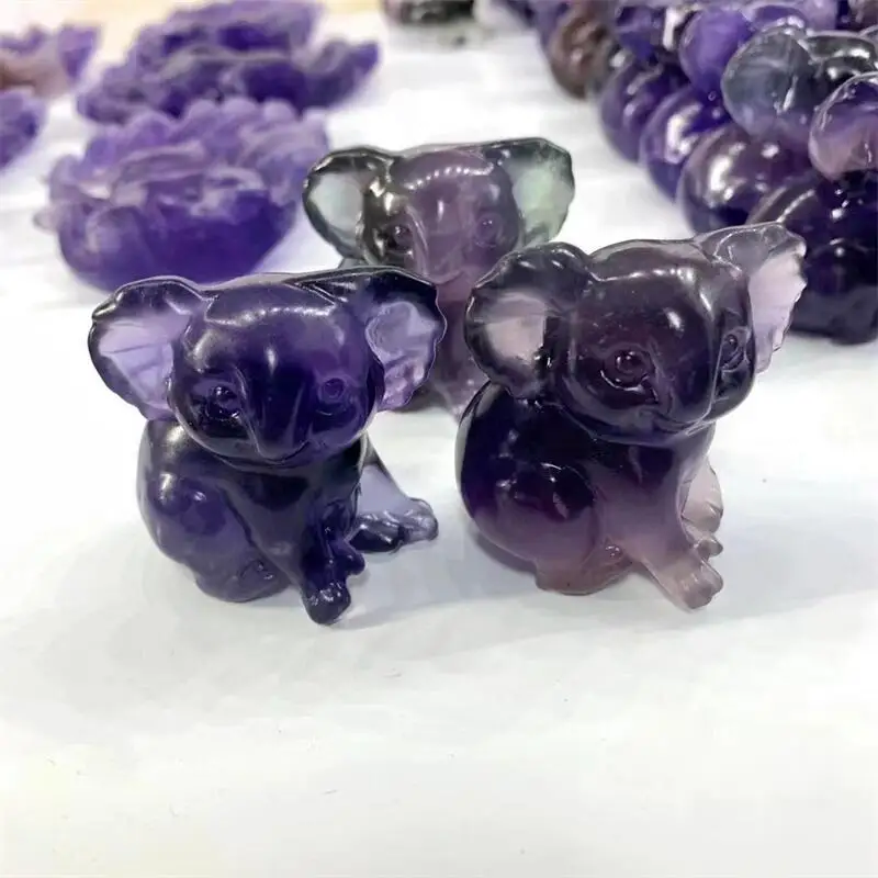 4.8CM Natural Purple Fluorite Koala Crystal Carving Cute Animal Home Decoration Fashion Healing Gemstone Collection Gift 1pcs
4.8CM Natural Purple Fluorite Koala Crystal Carving Cute Animal Home Decoration Fashion Healing Gemstone Collection Gift 1pcs