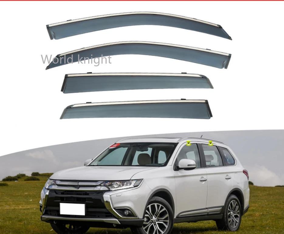 

For Mitsubishi Outlander 2013-2019 Plastic Exterior Visor Vent Shades Window Sun Rain Guard Deflector 4pcs 2013 2014 2015 2016