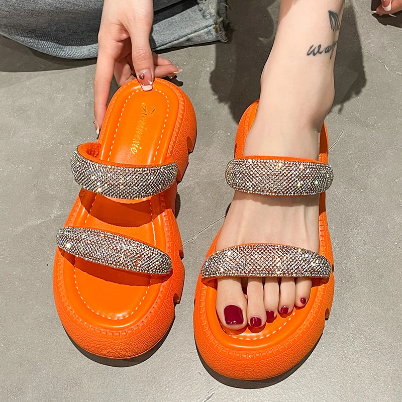 Crystal Wedge Sandals Woman Summer 2022 Chunky Platform Women Leather Slippers Thick Sole Gladiator Shoes for Women Flip Flops
Crystal Wedge Sandals Woman Summer 2022 Chunky Platform Women Leather Slippers Thick Sole Gladiator Shoes for Women Flip Flops