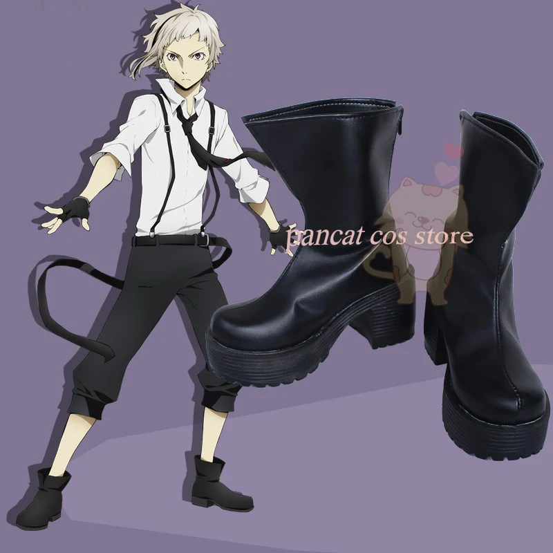 

Stray Dogs Nakajima Atsushi Cosplay Shoes Comic Anime Game Cos Long Boots Cosplay Costume Prop Shoes for Con Halloween Party