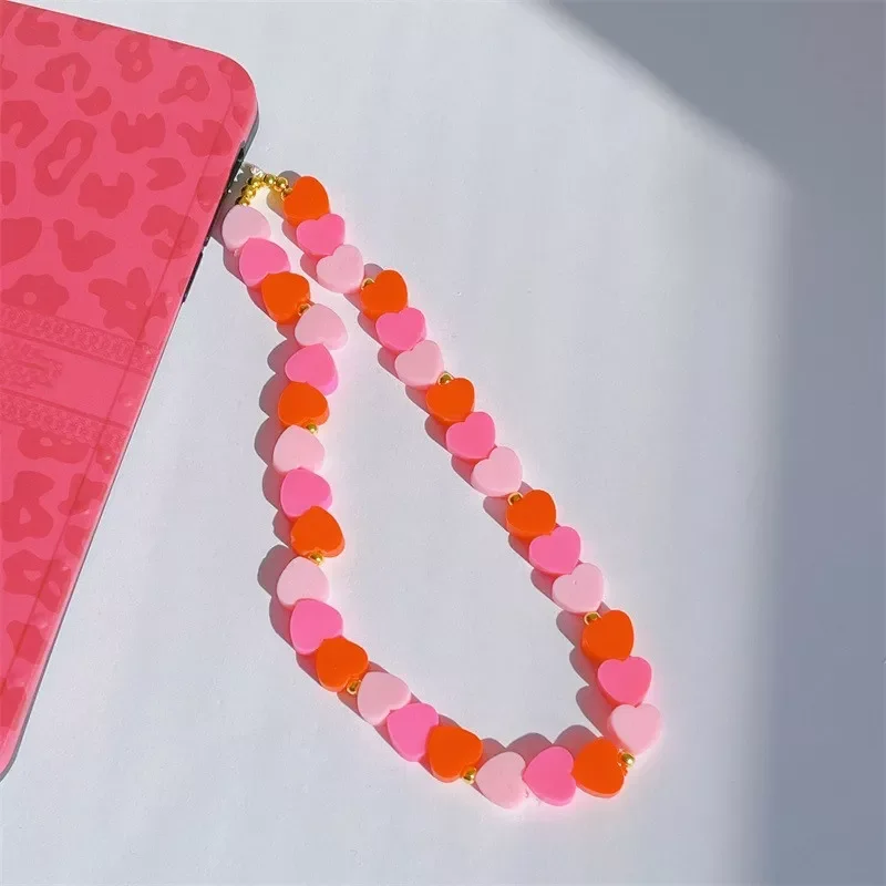 Charming And Cute Pink Gradient Soft Ceramic Heart-Shaped Mobile Phone Chain Girl's Telephone Anti-Lost Lanyard Women's Jewelry
Charming And Cute Pink Gradient Soft Ceramic Heart-Shaped Mobile Phone Chain Girl's Telephone Anti-Lost Lanyard Women's Jewelry
