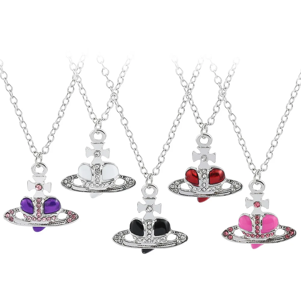 New Trend Planet Saturn Love Heart Necklace Dowager Luxury Painted Glitter Diamond Women Pendant Stud Earrings Jewelry Gifts
New Trend Planet Saturn Love Heart Necklace Dowager Luxury Painted Glitter Diamond Women Pendant Stud Earrings Jewelry Gifts
