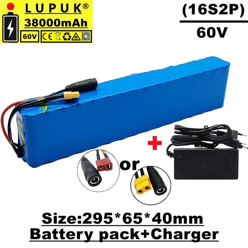 16s2p 60v 38ah 1000w batería de litio para sillas de ruedas y bicicletas eléctricas, xt60 o t - plug - in+cargador para la venta
16s2p 60v 38ah 1000w batería de litio para sillas de ruedas y bicicletas eléctricas, xt60 o t - plug - in+cargador para la venta