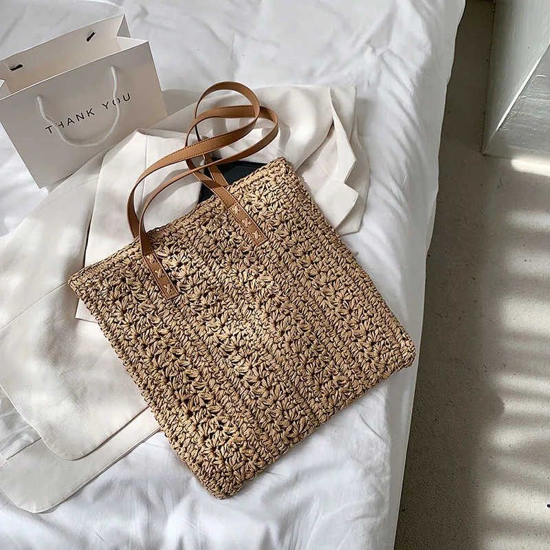 Women's Bag Straw Hollow Beach Shoulder Female Bags Fashion Summer Vacation Shopper Handbag for Women Hand-Woven Tote Handbags
Women's Bag Straw Hollow Beach Shoulder Female Bags Fashion Summer Vacation Shopper Handbag for Women Hand-Woven Tote Handbags