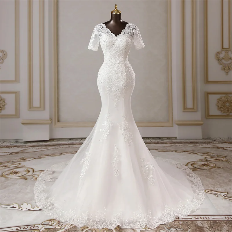 Женское Короткое свадебное платье-русалка, элегантное платье невесты с аппликацией, свадебное платье
Женское Короткое свадебное платье-русалка, элегантное платье невесты с аппликацией, свадебное платье