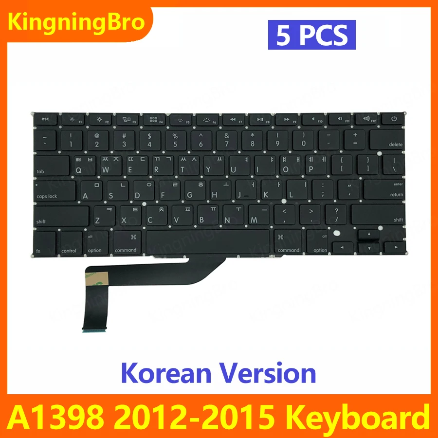 Новая Корейская клавиатура для Macbook Pro Retina 15 дюймов, замена клавиатуры A1398 2012 2013 2014 2015 года, 5 шт.
Новая Корейская клавиатура для Macbook Pro Retina 15 дюймов, замена клавиатуры A1398 2012 2013 2014 2015 года, 5 шт.