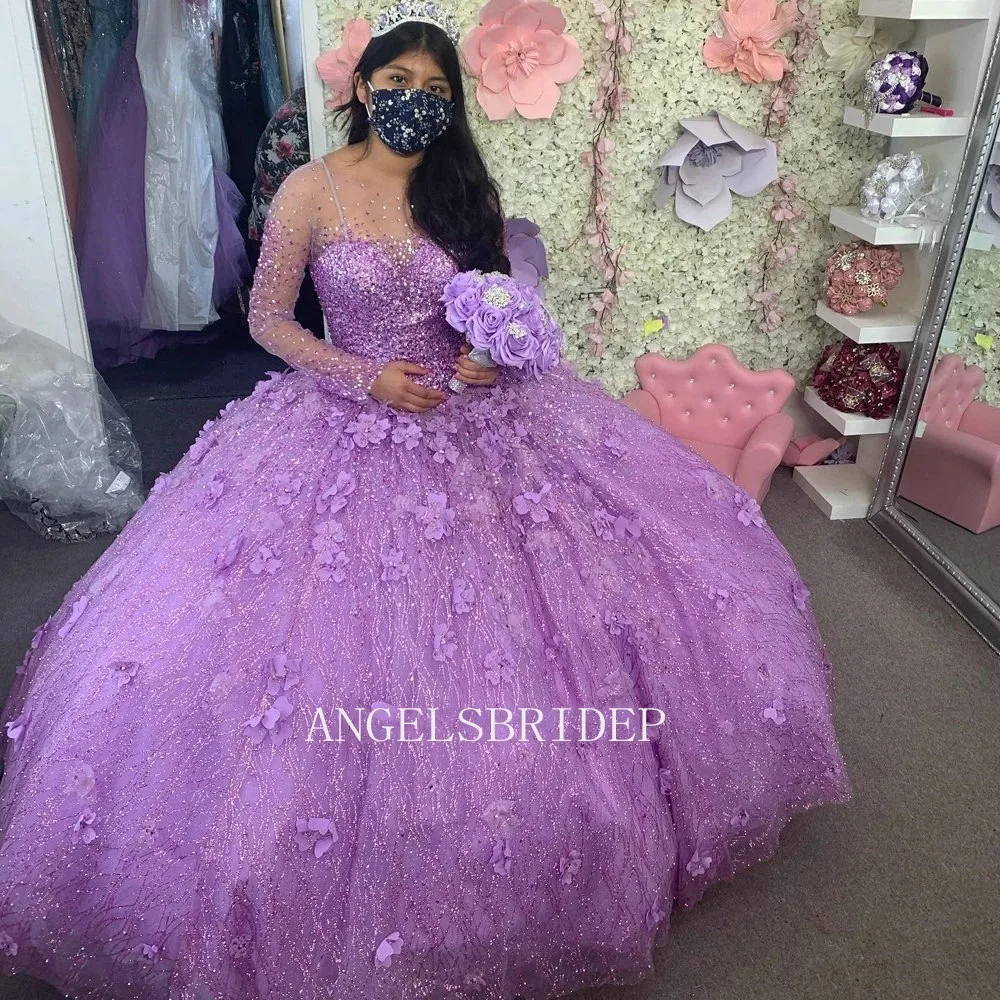 Angelsbridep Glitter Purple Sequined Beading Ball Gown Vestido De 15 Años Quinceanera Dresses Long Sleeves Girls Brithday Party
Angelsbridep Glitter Purple Sequined Beading Ball Gown Vestido De 15 Años Quinceanera Dresses Long Sleeves Girls Brithday Party