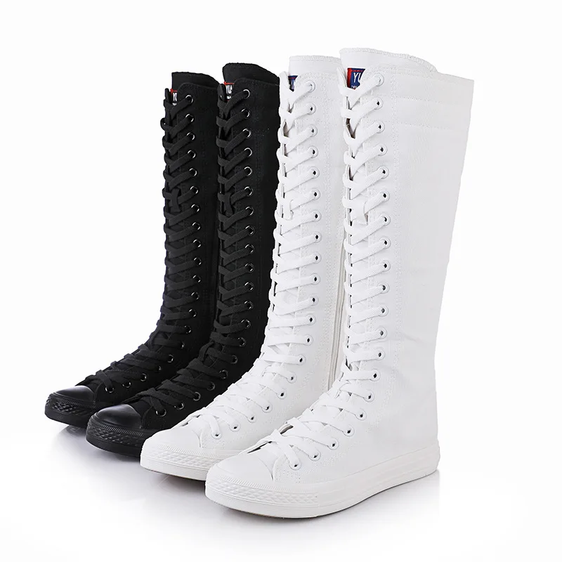 New Spring Autumn Women Shoe Canvas Casual High Top Shoes Long Boot Lace-Up Zipper Comfortable Flat Boot Sneakers Tenis Feminino
New Spring Autumn Women Shoe Canvas Casual High Top Shoes Long Boot Lace-Up Zipper Comfortable Flat Boot Sneakers Tenis Feminino